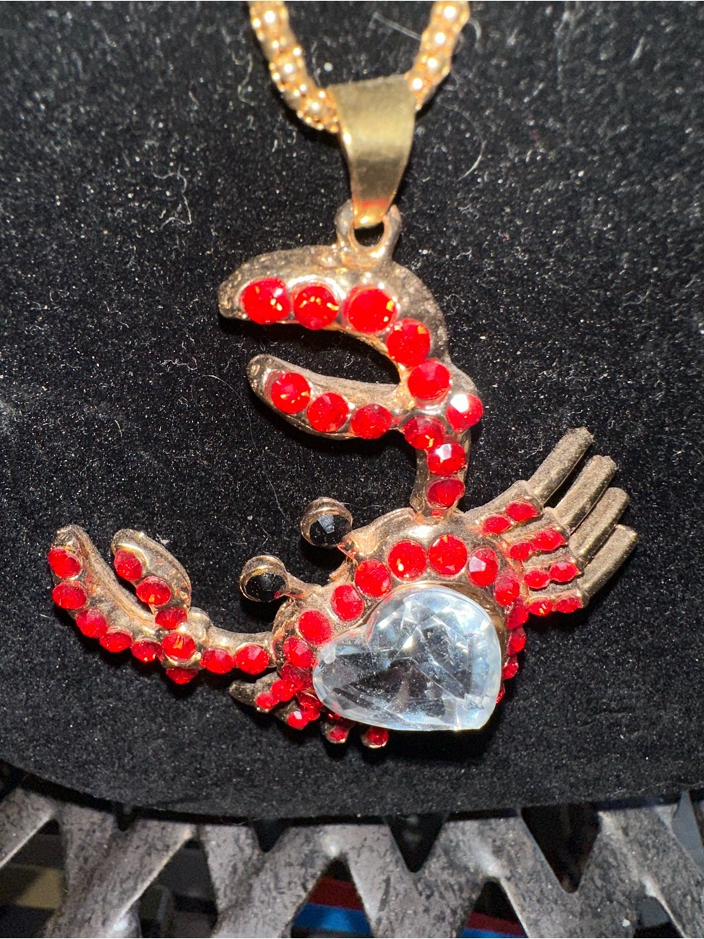 Betsey Johnson Big Crab Crystal Necklace